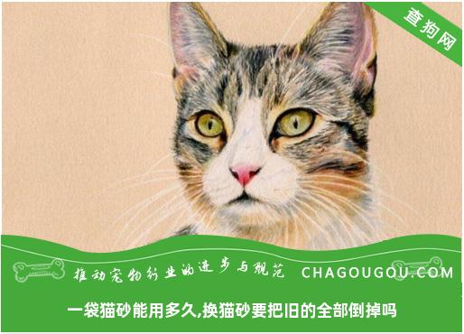 一袋猫砂能用多久,换猫砂要把旧的全部倒掉吗